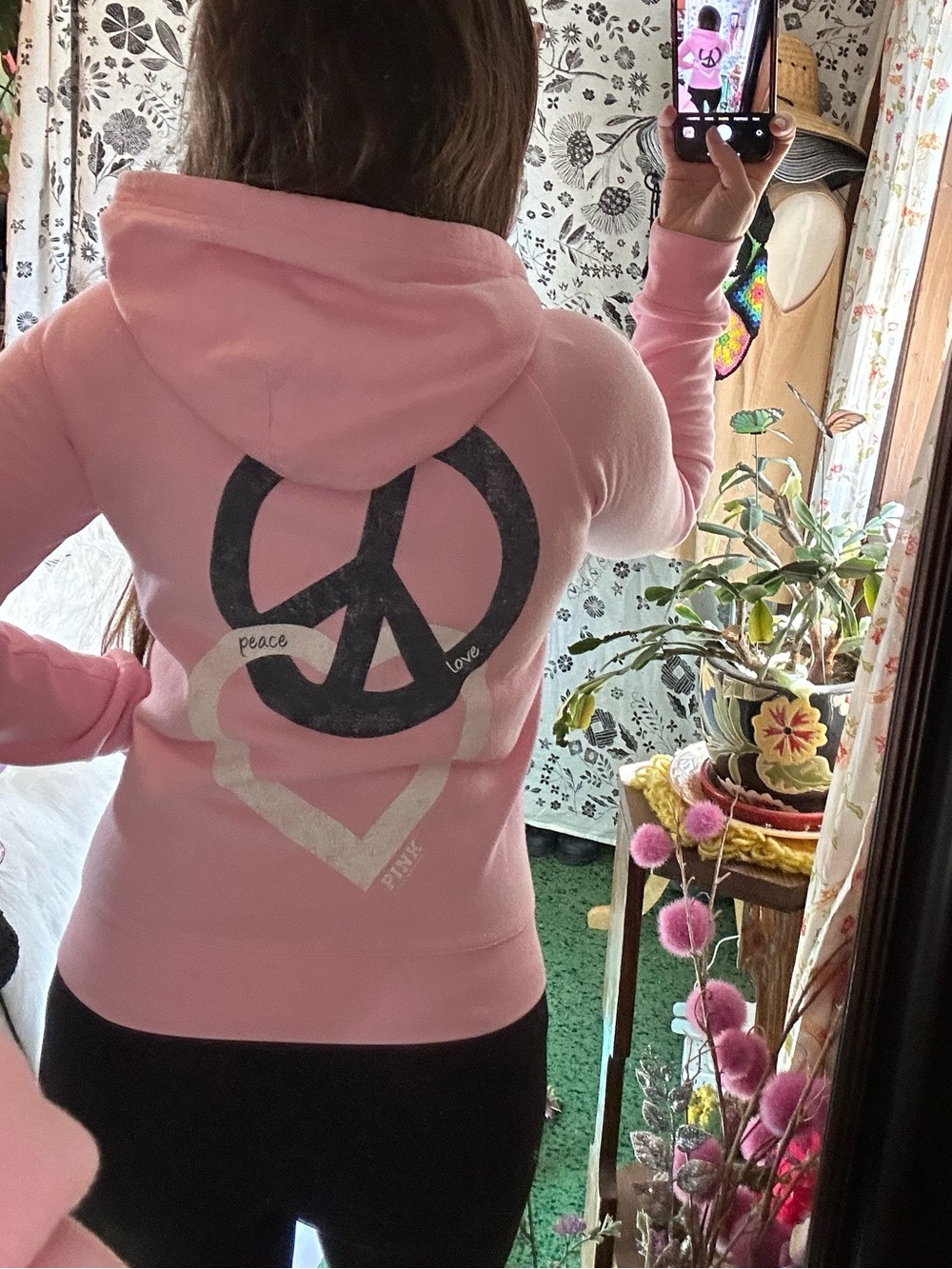 VS PINK • Y2K Peace, Love & Pink Pastel Zip Up Hoodie